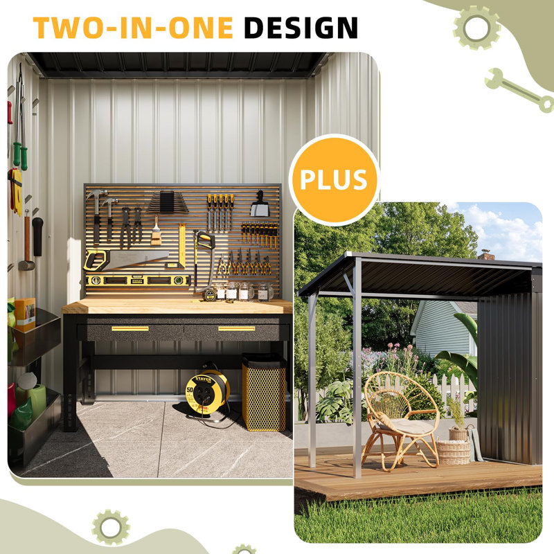 AECOJOY Outdoor Open-sided Storage Shed & Reviews | Wayfair